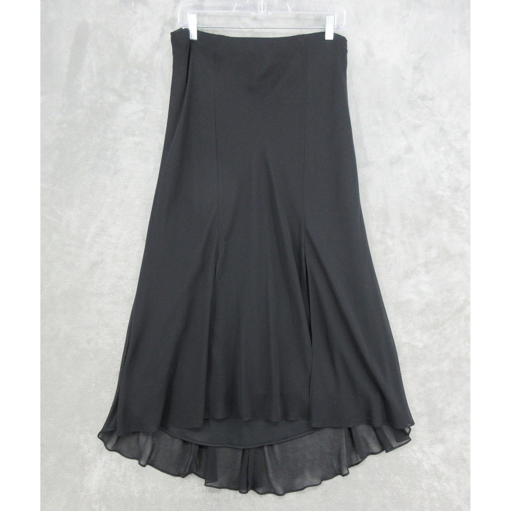 Alex Evenings Skirt Womens Size M Chiffon Sheer Overlay Whimsigoth Front Slit